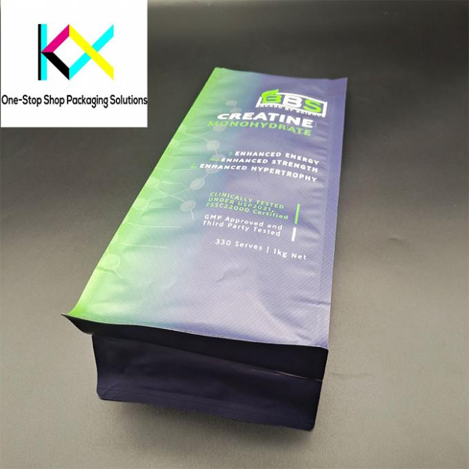 습기 방지성 1kg 단백질 분말 포장 봉지 플라스틱 평면 바닥 봉지 3