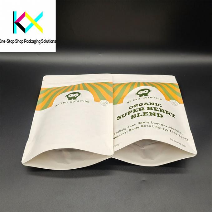 디지털 인쇄 된 콤포스타블 포장 봉지 흰색 크래프트 종이 / PLA 재료 생분해 가능한 포장 봉지 1
