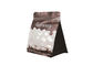 Sealed Aluminium Foil Kraft Stand Up Zipper Pouch Bags Food Grade Flat Square Bottom
